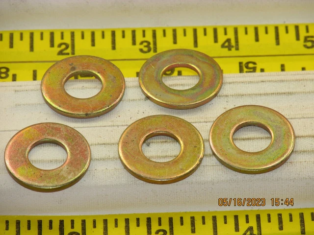 The listing is for:(5) USS flat washers,yellow plated zincsteel, 3/8"(.07"thick)