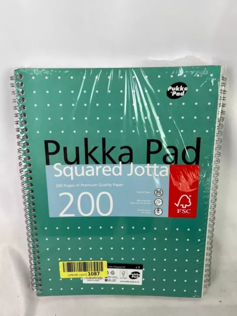 Pukka Pad, A4 Kariert Metallisch Jotta Notizbuch 3er Pack - 29. 7 x 23cm - Spira