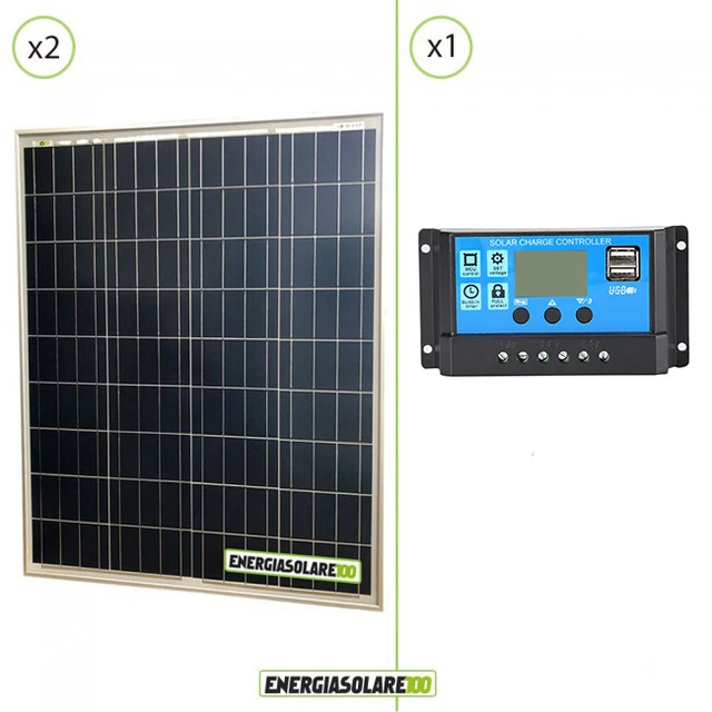 Kit solaire avec Panneau Solaire 160W 12V Régulateur de charge 20A chalet abri m