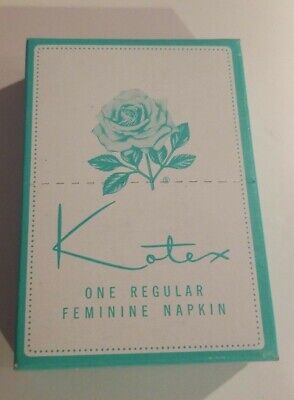 Almohadillas de servilletas femeninas Kotex 1 quilates caja azul sin abrir 1959 nuevo en caja de colección
