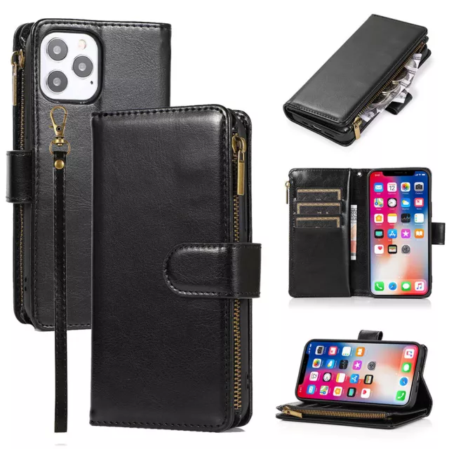 Luxury Flip Leather Phone Wallet Case Stand Cover Card Holder For 6.1" iPhone 15