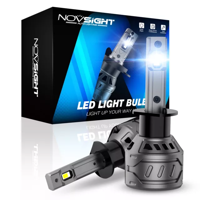 NOVSIGHT H1 LED Scheinwerfer Kit Fern/Abblendlicht 6500K Weiß Halogen 9V-18V 2x