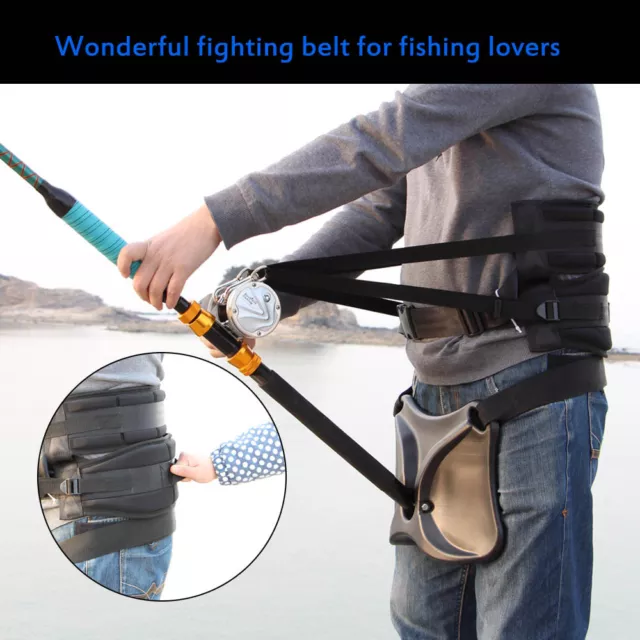 Boat Fishing Fighting Belt & Harness Combo Gimbal Waist Rod Holder Stand Up