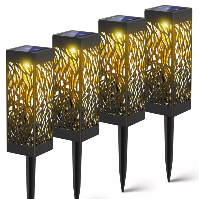 4x LED Solarleuchten Garten Solarlampen für Außen LED Licht Solar Wegeleuchte