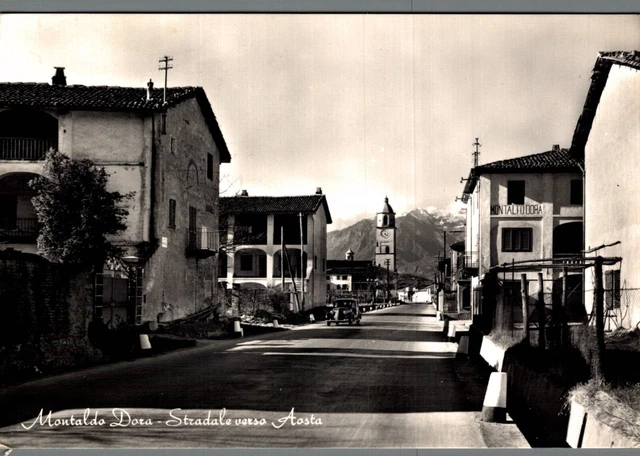 Torino Montaldo Dora Stradale verso Aosta auto epoca F. Grande  spedita