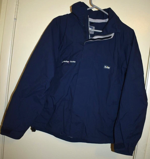 GILL Men's Coast Lite Jacket Sailing Waterproof Hooded Coat Size XS Blue White