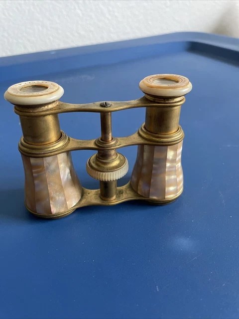 Vintage C1900’s Brass/Mother Of Pearl Binoculars Made In Paris
