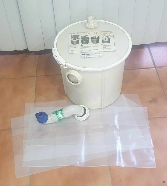 Alphabond Plaster trap bucket with bags for dental lab, jewellery studio
