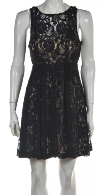 NEW Plenty Tracy Reese Stella Womens Dress Size 0 Black Fit & Flare Above Knee