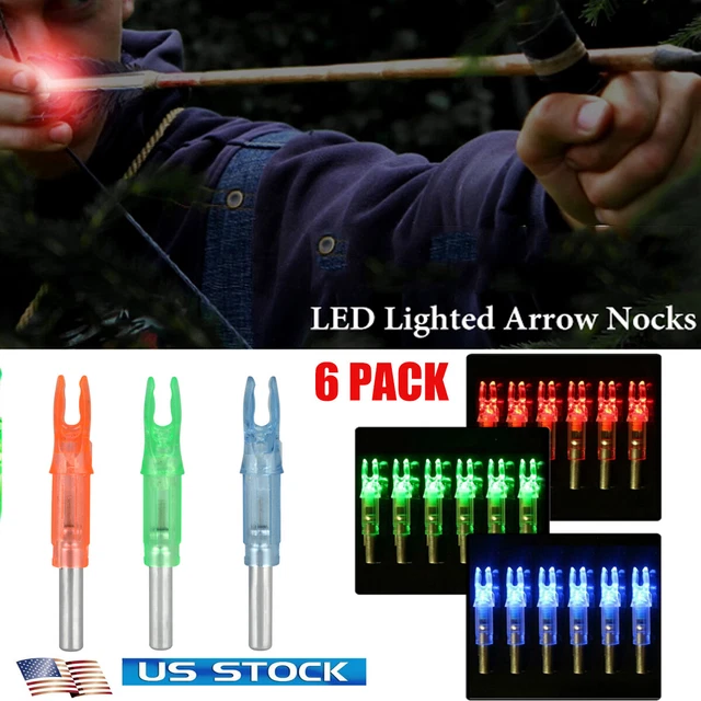 6Pack Automatic LED Lighted Nocks Shooting Archery Arrows 6.2mm Arrow Nock Tail