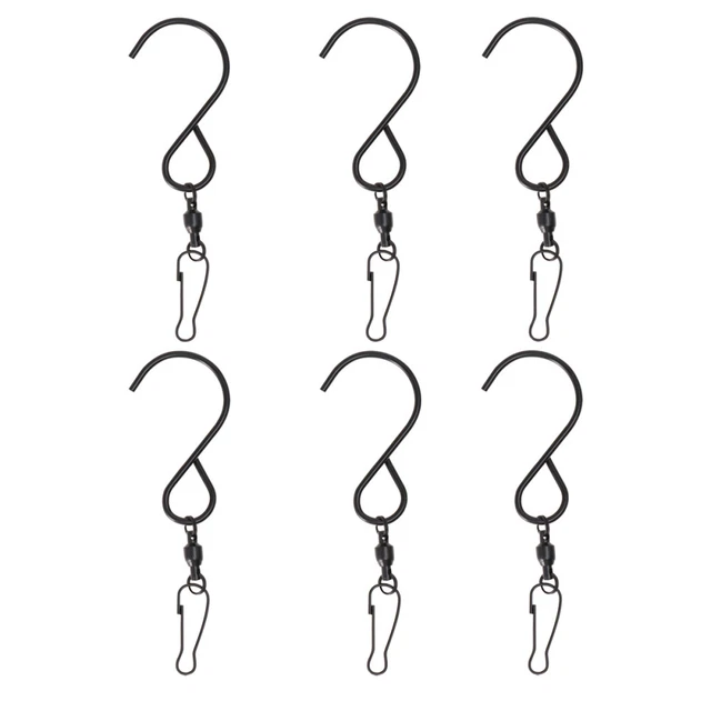 6 PCS Display Hooks Swivel Clip Hanging Metal Clothing Rack