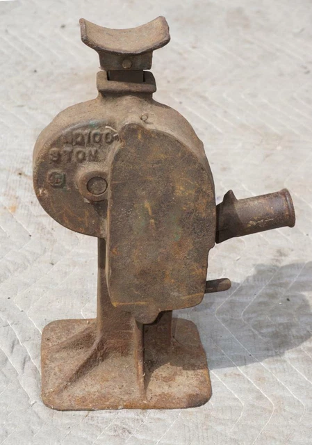 VINTAGE ANTIQUE DUFF Manufacturing Co Railroad Farm Iron Jack 3 Ton