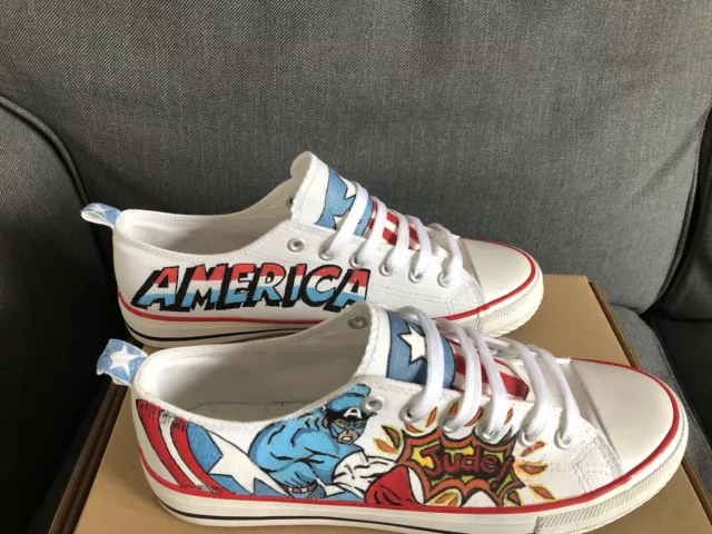 Hand painted Adult superhero Low Top trainers