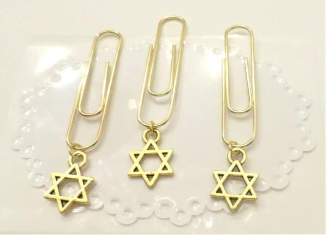 3 Star Of David Jewish Star Bookmarks Page Finder  Judaica Gift