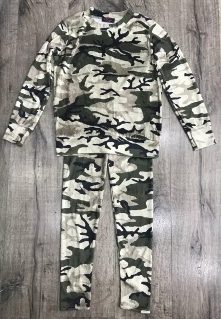 Girls Babies Army Camo Jogger Lounge Wear Crushed Velour Velvet 2pcs Tracksuits