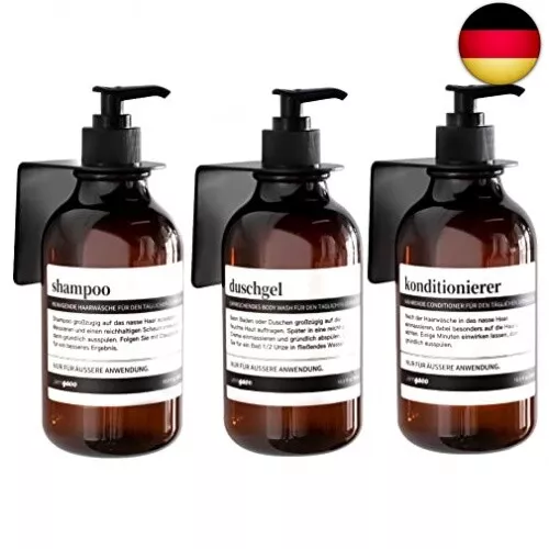 500ml Seifenspender Wandbefestigung, Shampoo Spülung Duschgel Spender mit Pumpe