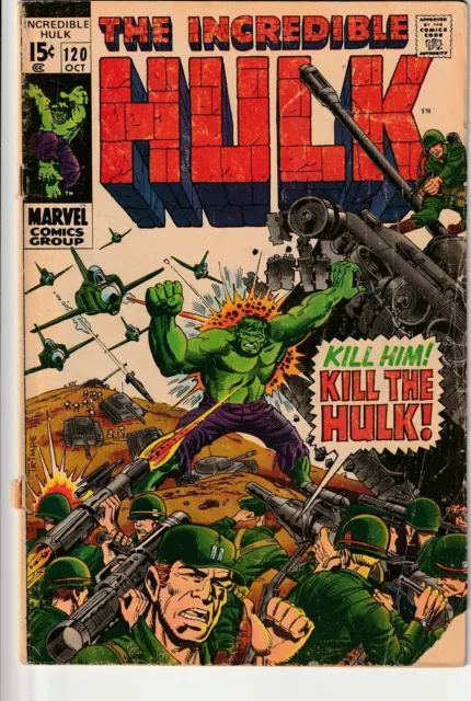 Incredible Hulk  #120 /  Kill The Hulk  / One Owner  /  Oct.1969  / See Scans