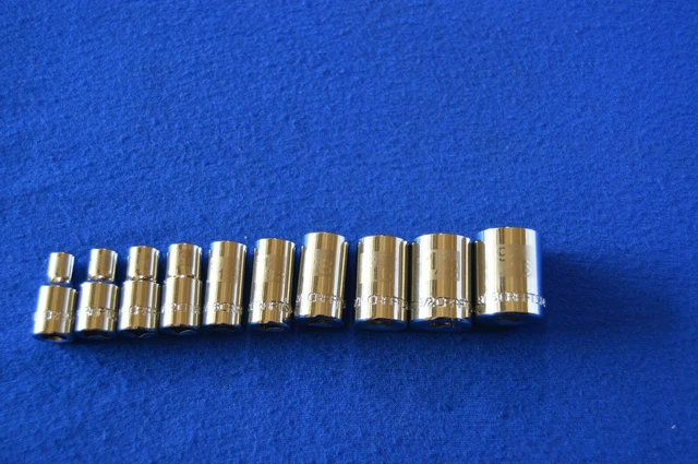 Craftsman 10PC  Easy Read Laser and Etched SAE 1/4 DR 12 PT Socket Set TS 490