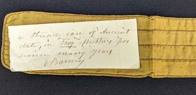 Late 18Th - Early 19Th C Silk Thread Case W 4 Sleeves + Note