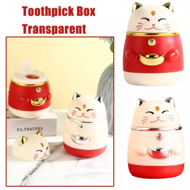 Zhaocai Cat Toothpick Box Cartoon Press Type Popup r Containe Holder T0K7