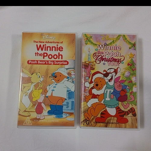 WINNIE THE POOH VHS Video Tapes - Christmas Too + Pooh Bears Big ...