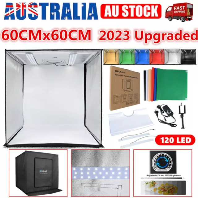 NEW 60CM Portable Photo Studio LED Light Tent Bar Cube Soft Box Room Photography