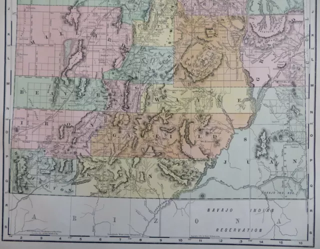 Utah Salt Lake City Provo Great Salt Lake 1902 Rand McNally large map 2