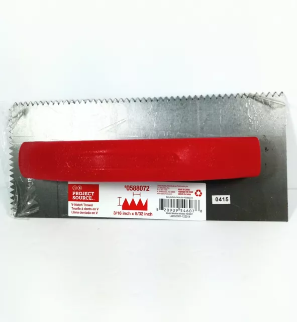 V-Notch Trowel Project Source 3/16" x 5/32" New!