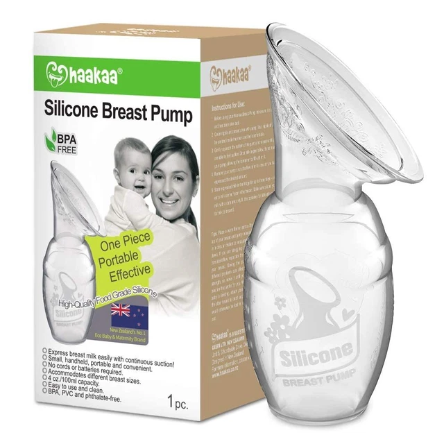 haakaa Manual Breast Pump for Breastfeeding 4oz/100ml 1 Count (Pack of 1)