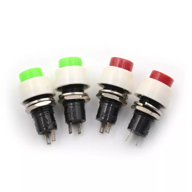 2Pcs  Mini 2 pin Round Toggle Self-locking Power ON/OFF Push Button Switch R'EL