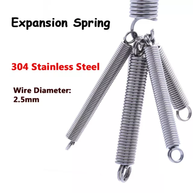 Expansion Spring 2.5mm Wire Ø Loop End Tension Extension Springs-Stainless Steel