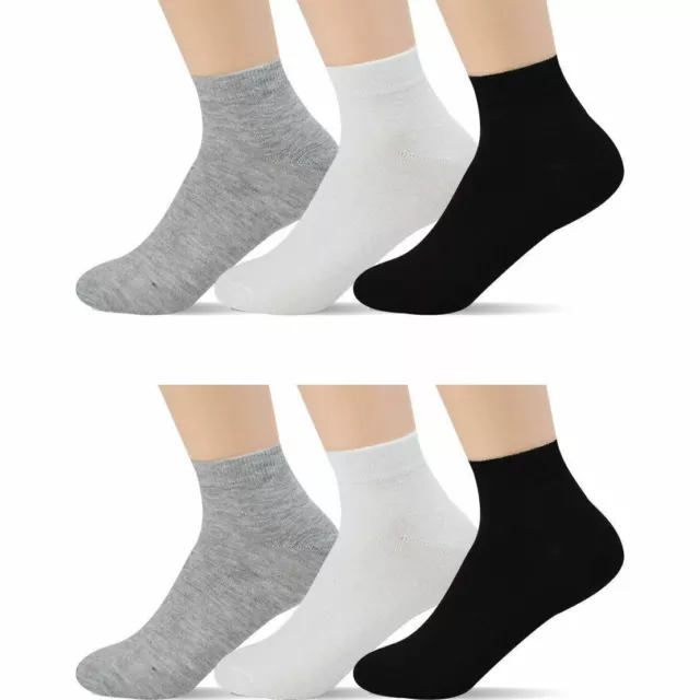 Mens Womens Trainer Pairs Ankle Quarter Crew Thin Socks Cotton Casual Sports LOT