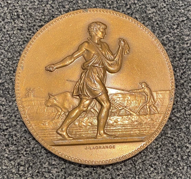 ANCIENNE MEDAILLE MINISTERE DE L'AGRICULTURE 1913 BRONZE SCIENCE ET LABEUR SIGNE