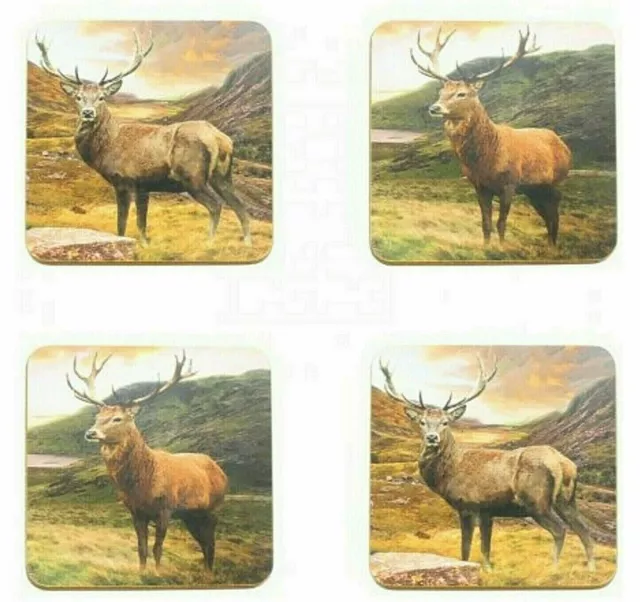 4er Set Untersetzer Stags Hirsch Korkunterseite The Leonardo Collection England