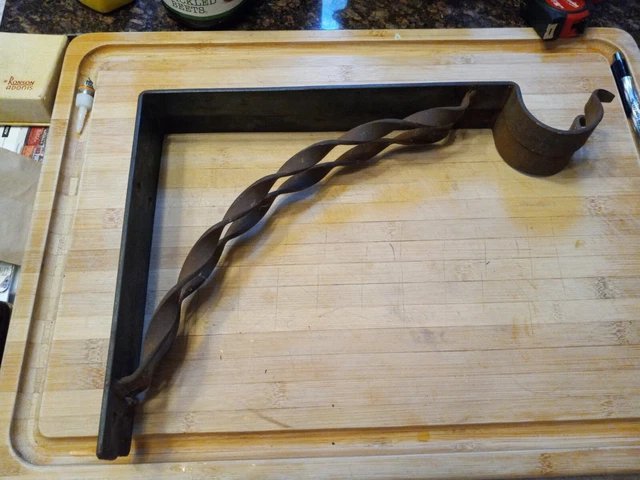 Antique Large 10" Wide Shelf Brackets Iron Wall Mount Rustic Forged Victorian