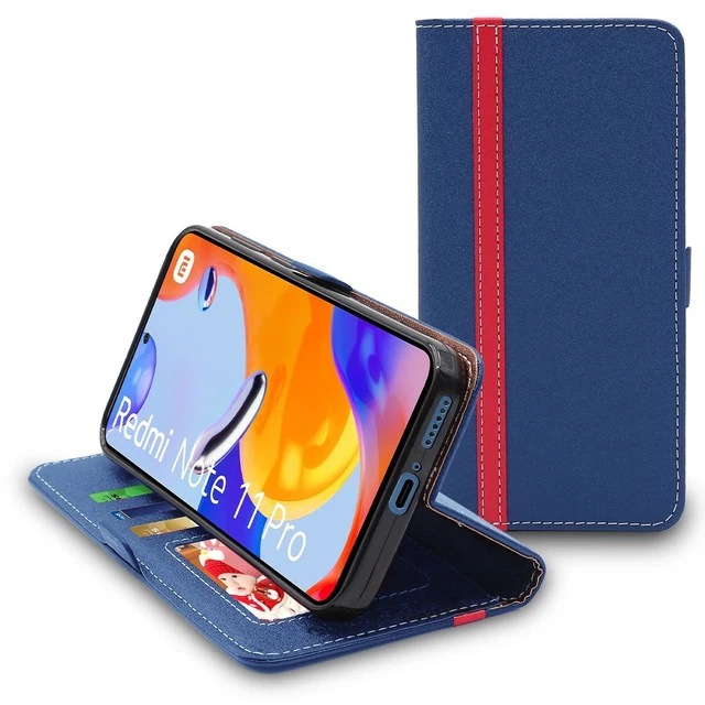 Coque Portefeuille Effet Cuir Pour Xiaomi – Inclus 2 Verres Trempés, Slim Et Antichoc