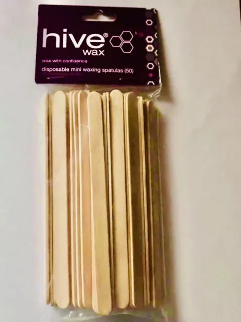 Hive Options Disposable Wooden Wax Sticks Tongue Mini Waxing Spatulas Pack of 50