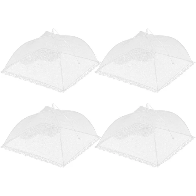 4 Pcs Fruit Cover Nets Foldable Vegetable Washing Metal Screen Food Cover