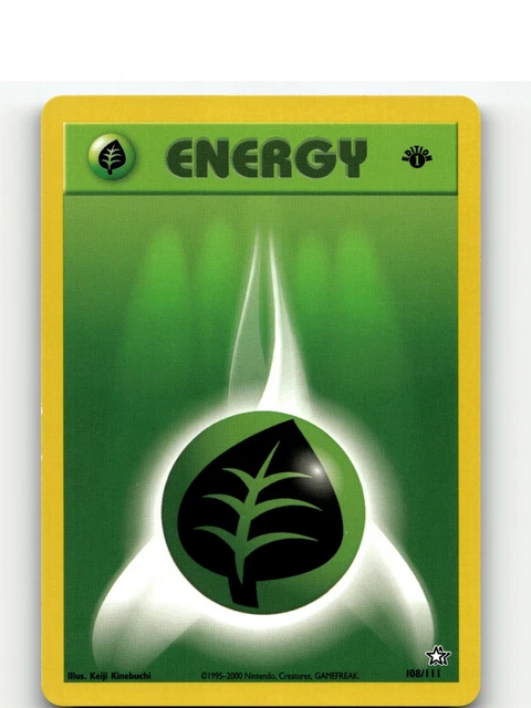 P3773 Pokemon Card Neo Genesis Grass Energy 108/111 1st Edition LP