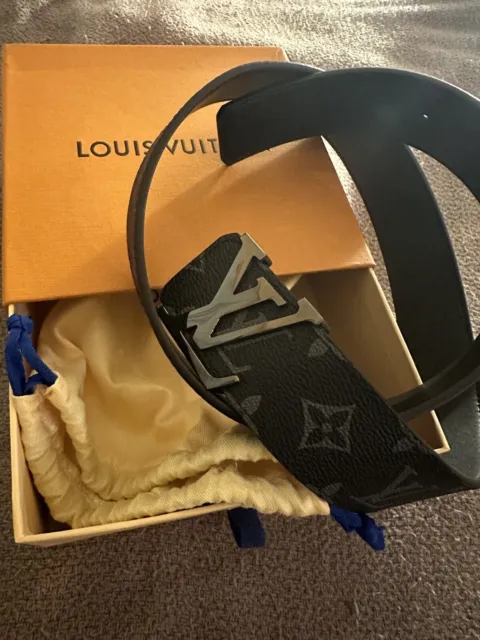 Louis Vuitton Initials 40MM Reversible Belt M9043R Grey Dark