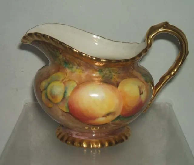 Royal Worcester Hand Painted Fruit Rope Edge Jug Signed Smith