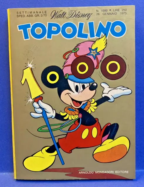 TOPOLINO LIBRETTO n. 1000 Mondadori 1975 Originale OTTIMO EDICOLA !!