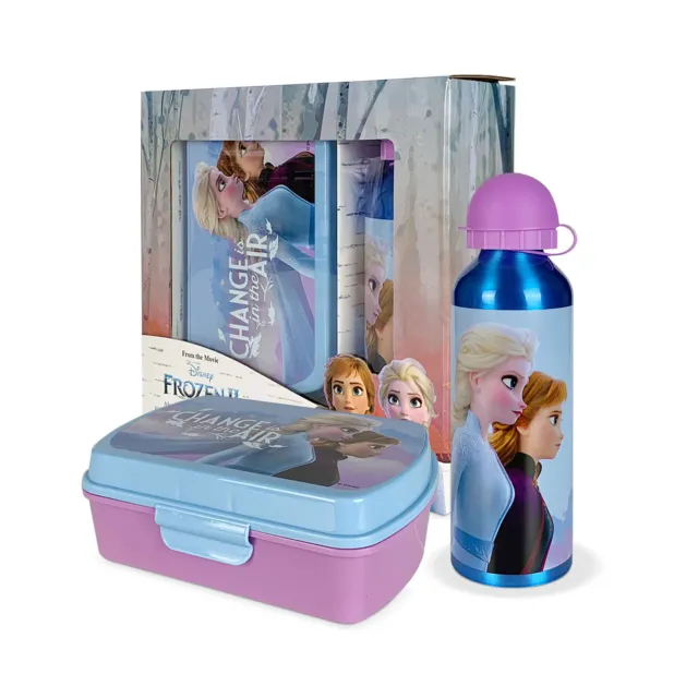 Set Déjeuner 2 Pièces Disney Frozen Elsa Et Anna Bouteille 500ml Repas 5390