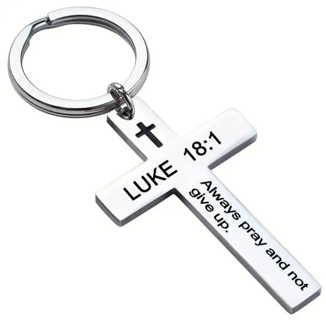 Key Chain Cross Man Woman Boy Girl Car Key Ring Slogan Religious Key Ring Bible