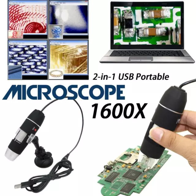 1600X méga Pixels 8 LED numérique USB Microscope loupe électronique Endoscope