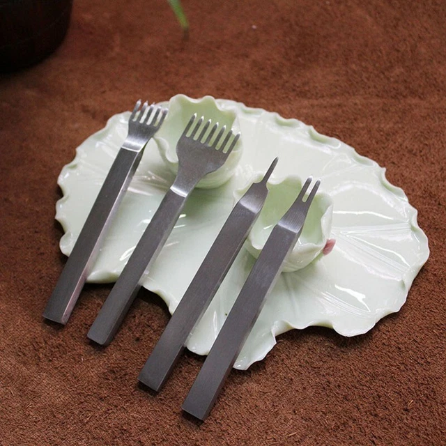1/2/4/6 clavijas herramienta de cuero Leather Craft costura cordones cincel punch tool #J