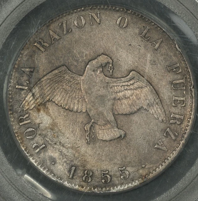 1855-So PCGS CERTIFIED CHILE 50 CENTAVOS S.S. CENTRAL AMERICA SHIPWRECK TREASURE