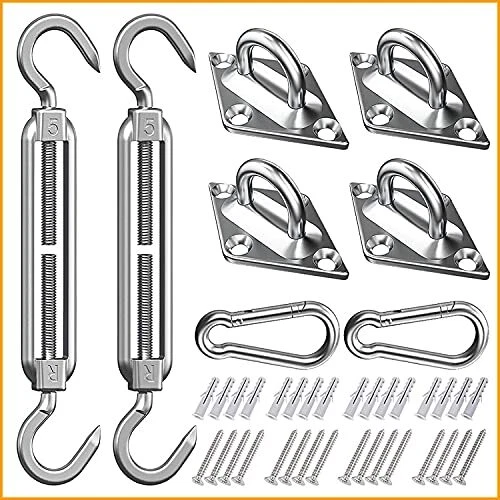Yeahbo Kit de Fixation Voile d'ombrage Kit de Montage pour Voile Solaire Fixa...