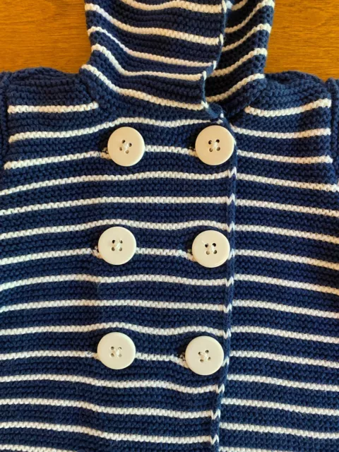 First Impressions Baby Girls Double-Breasted Striped Hooded Sweater Jacket 12 mo 3