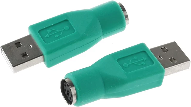 USB to PS2 Adapter 2Pcs, Female to USB Male Converter Adapter for Mouse Keyboard